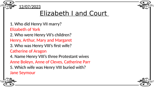 Elizabeth's Court and Local Government- AQA Tudors A-Level