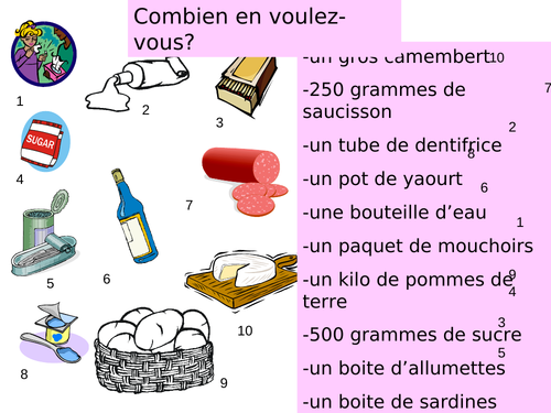 La nourriture et les quantites