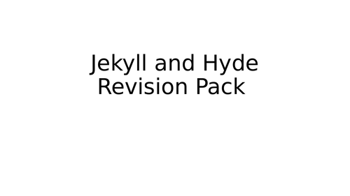 Jekyll and Hyde Practice & Predicted Papers 2025 Edexcel
