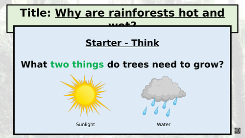 KS3: Tropical Rainforests: L2: Why are Rainforests Hot & Wet?