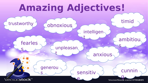 Amazing adjectives mat