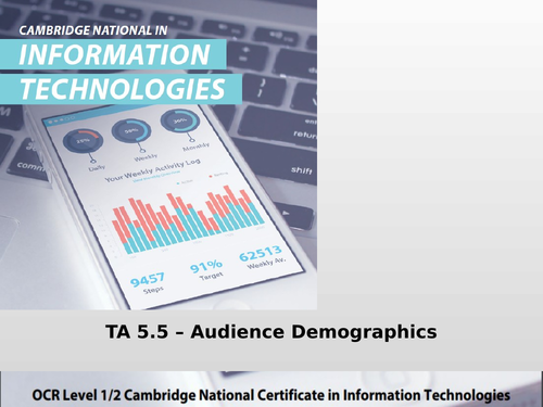 J836 - Cambridge National in IT - TA 5.5- Audience Demographics