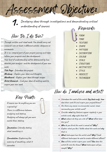 Assessment Objectives Helpsheet/Display Posters