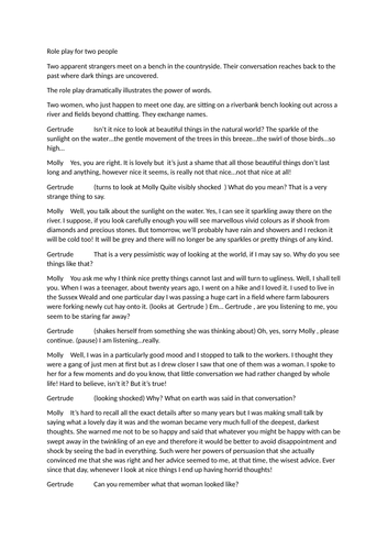 Role play for two people - The optimist and the pessimist - the powers of words