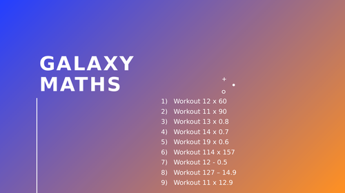 Galaxy Maths Worksheet Bundle