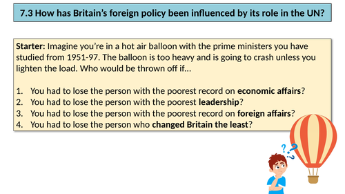 OCR A-Level History Y113: 7.4 The influence of the UN on British foreign policy