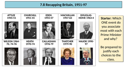 OCR A-Level History Y113: 7.8 Recap and revision of Britain 1951-97