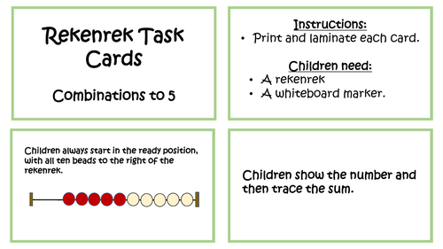 Rekenrek addition within 5 - show and trace