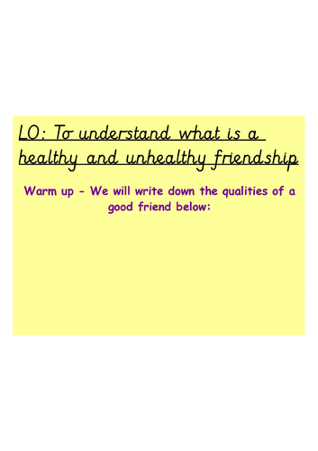 Healthy and Unhealthy Friendships