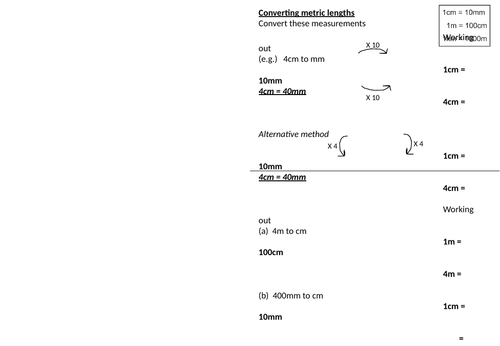 Metric conversions