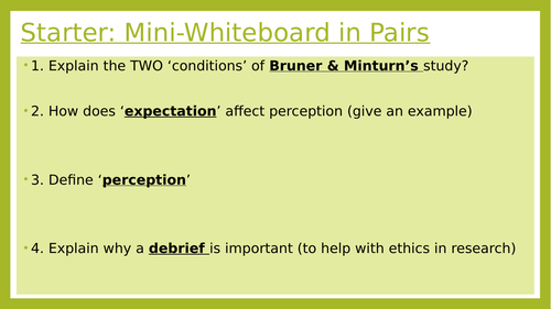 Expectation and Bruner and Minturn (GCSE Psychology AQA)