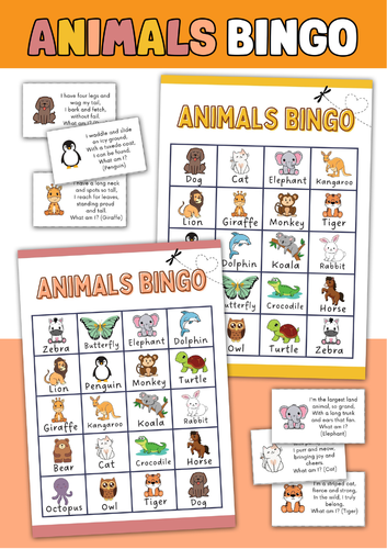 Animals Bingo Game