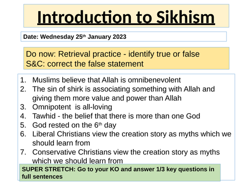 Sikhism key beliefs