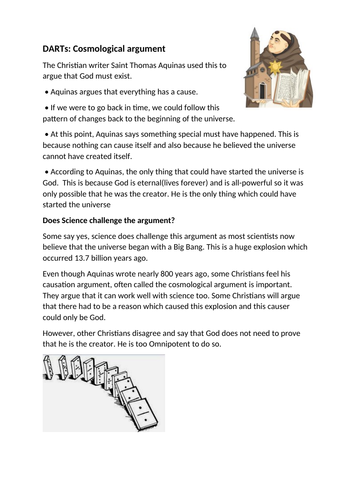 Cosmological argument (KS3 & 4 compatible)