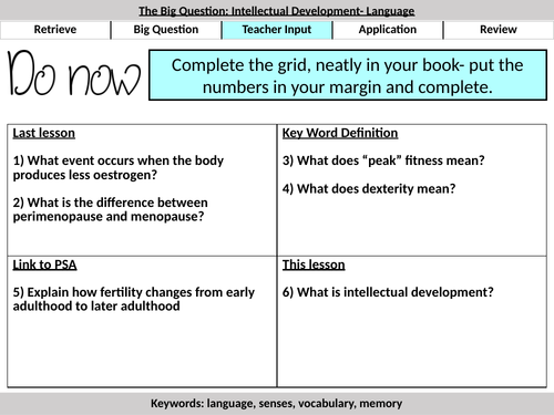 Component 1- L5 & L6: Intellectual Development