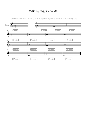 Music: Short composition practice tasks
