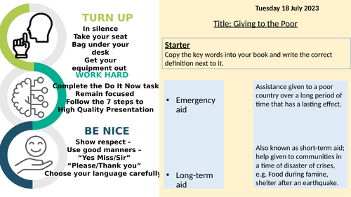 Lesson 8 - Giving to the Poor - Human Rights and Social Justice - GCSE AQA RS