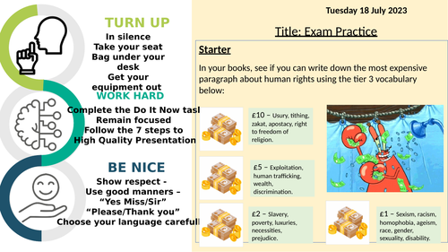 Theme F Human Rights and Social Justice Revision Lessons - GCSE AQA Religious Studies RS