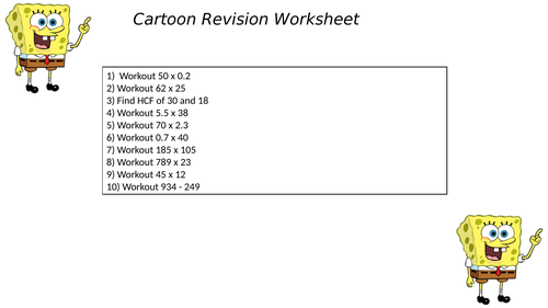 Cartoon worksheet 6