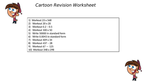 Cartoon worksheet 7