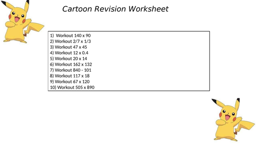 Cartoon worksheet 9