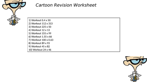 Cartoon worksheet 11