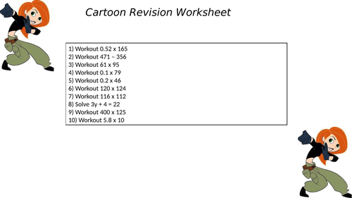 Cartoon worksheet 12