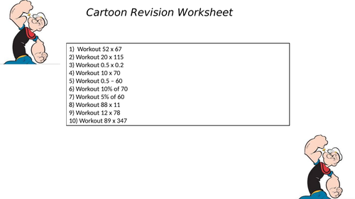 Cartoon worksheet 14