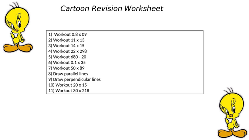 Cartoon worksheet 15