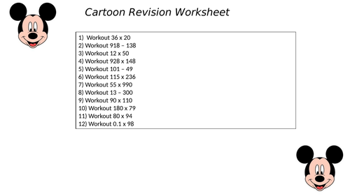 Cartoon worksheet 18