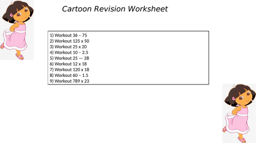 Cartoon worksheet 19