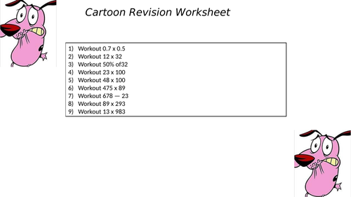 Cartoon worksheet 20