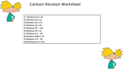 Cartoon worksheet 21