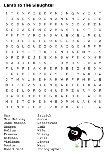 Lamb to the Slaughter Word Search