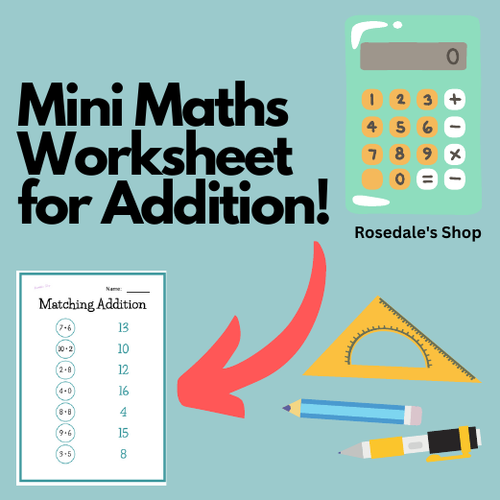 Addition Worksheet for Back to School ~ Mini Maths Resources