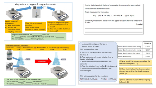 Conservation of mass and equations - GCSE CHEM