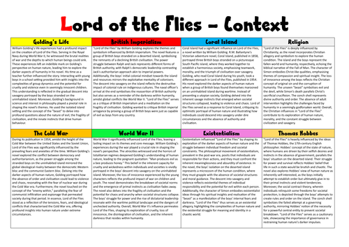Lord of the Flies Context Organiser