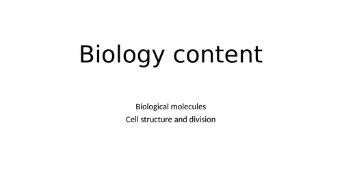 Biology A Level notes units 1 and 2