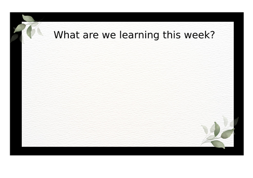 Learning intention for working wall