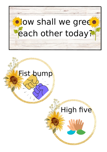 Class greetings (sunflower theme)