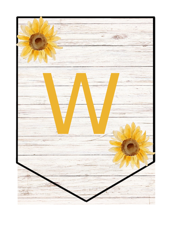 Sunflower theme welcome bunting