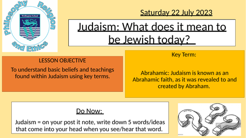 Judaism: An introduction and the differences between Orthodox and Reform Judaism (lesson for KS3)