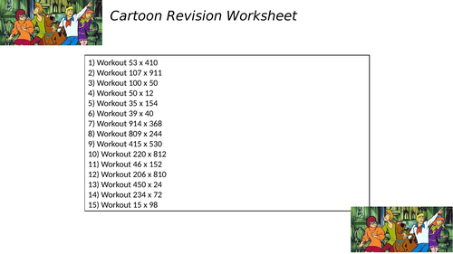 CARTOON WORKSHEET 85