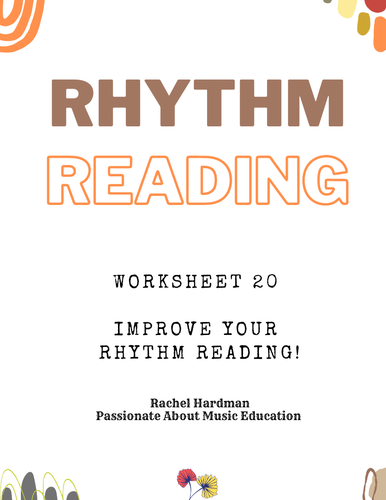 Worksheet 20 - 4/4 Rhythm Reading exercise for KS3 & KS4 school music