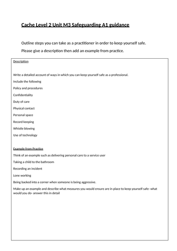 Cache L2 HSc safeguarding | Teaching Resources