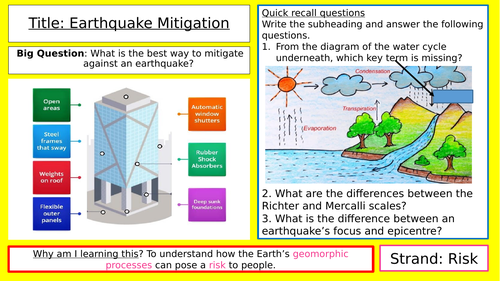 How to mitigate against an earthquake?