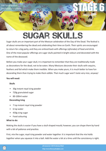 Year 6 Guided Reading - 1 week - Literacy Shed's 'Sugar Skulls'