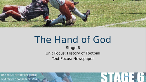 Year 6 Guided Reading - 1 week - Literacy Shed's 'Maradona's Hand of God'