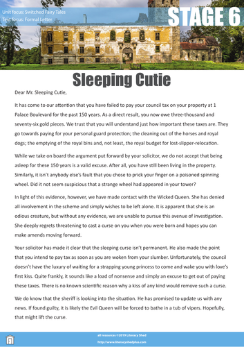 Year 6 Guided Reading - 1 week - Literacy Shed's 'Sleeping Cutie'