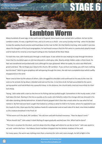 Year 6 Guided Reading - 1 week - Literacy Shed's 'The Lambton Worm'